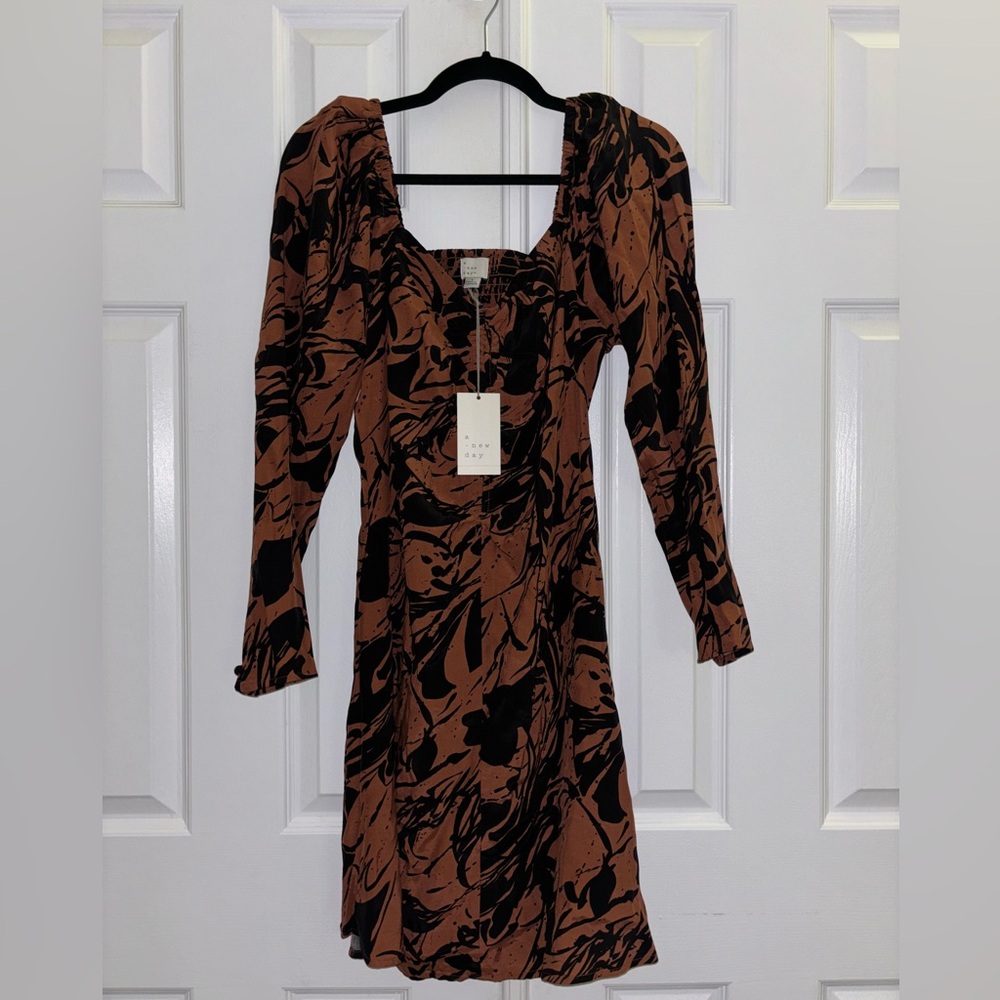 NWT - A New Day Black & Brown floral dress. Size L.